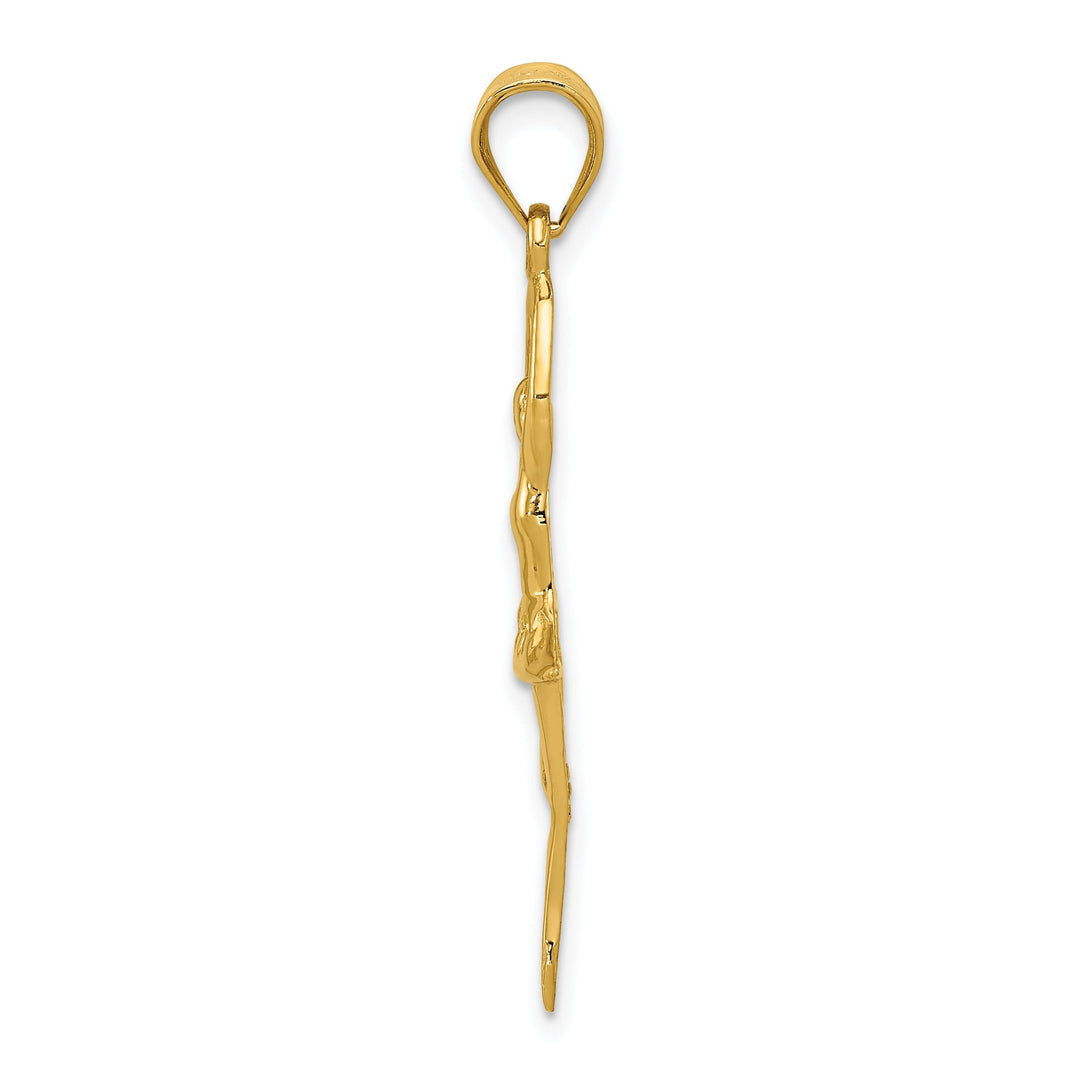 14k Yellow Gold Solid Large Ballerina Pendant