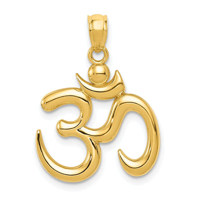 14k Yellow Gold Solid Open Back Polished Finish Om Symbol Charm Pendant at $ 127.01 only from Jewelryshopping.com