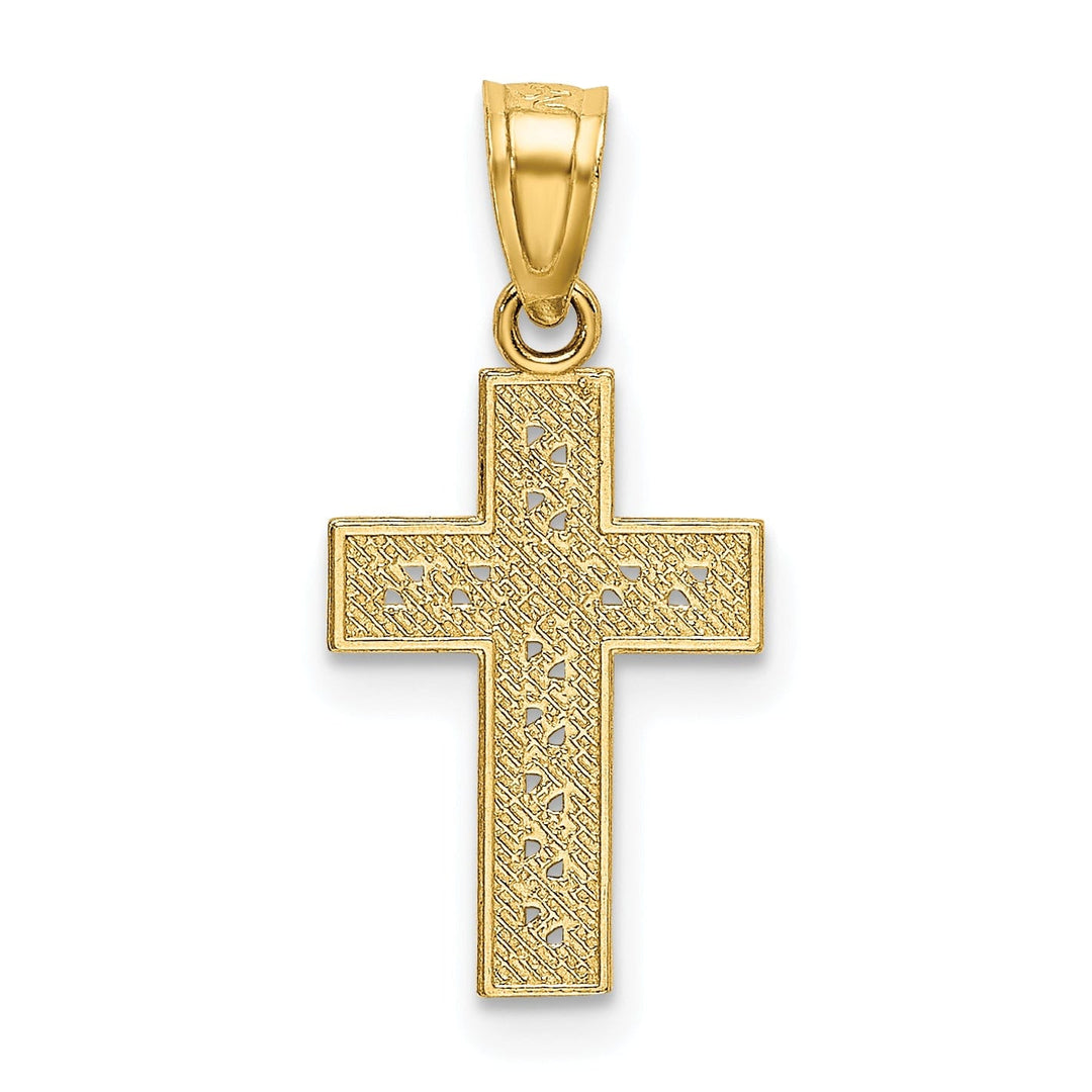 14k Yellow Gold X Center Solid Cross Pendant