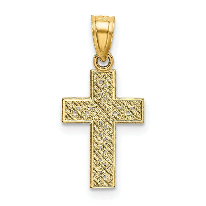 14k Yellow Gold X Center Solid Cross Pendant