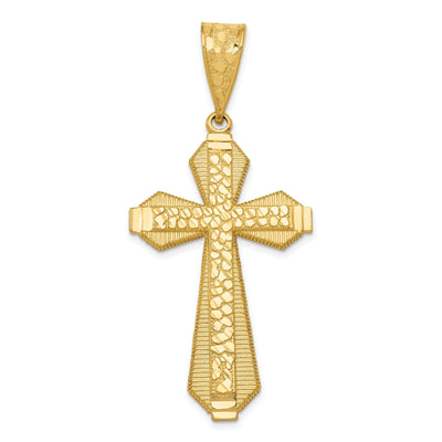 14kYellow Gold Diamond Cut Finish Cross Pendant at $ 417.86 only from Jewelryshopping.com