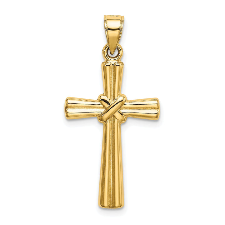 14k Yellow Gold Polished 3-D Cross Pendant