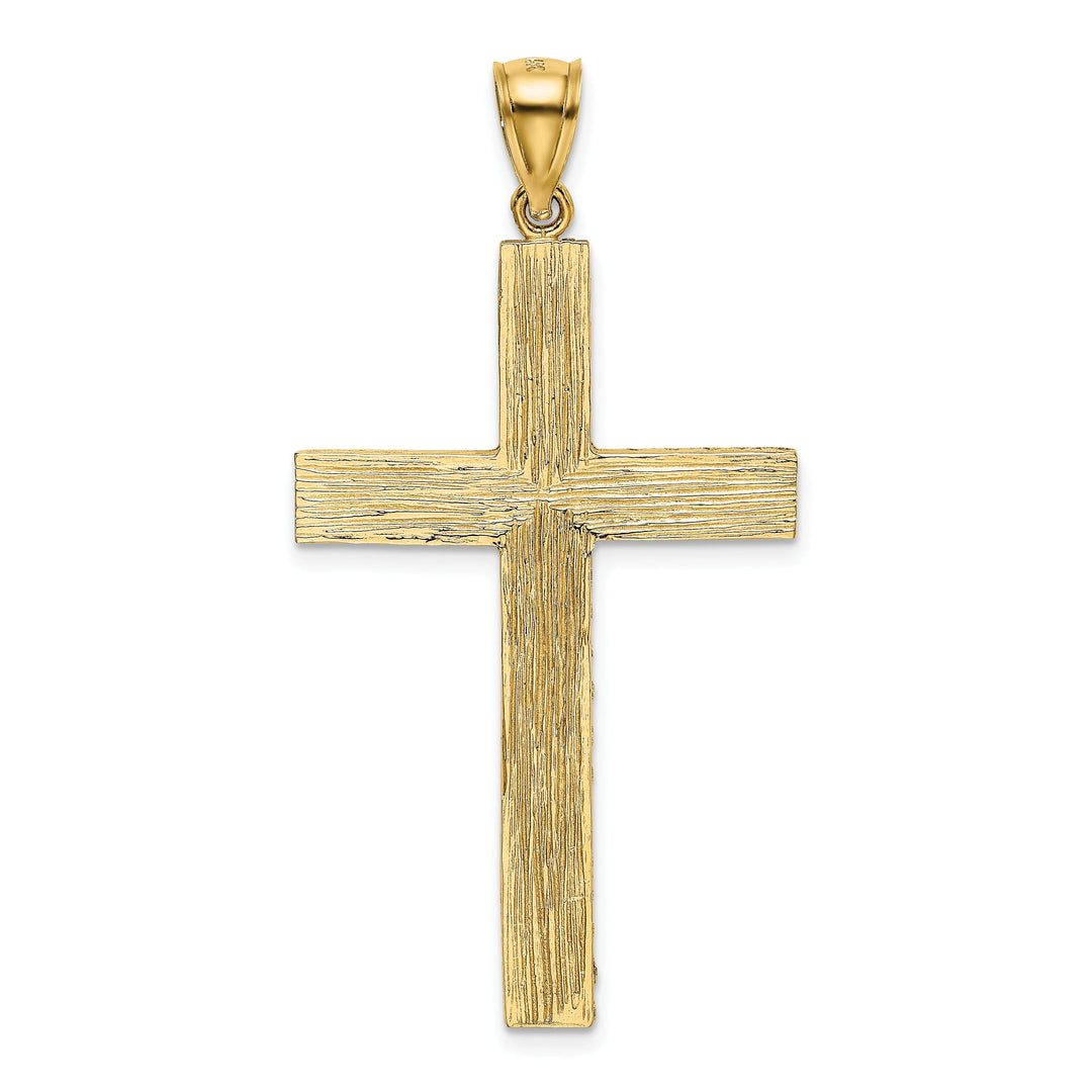 14k Yellow Gold Diamond Cut Latin Cross Pendant