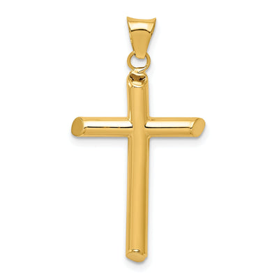 14k Yellow Gold Polished 3-D Tube Cross Pendant at $ 92.07 only from Jewelryshopping.com