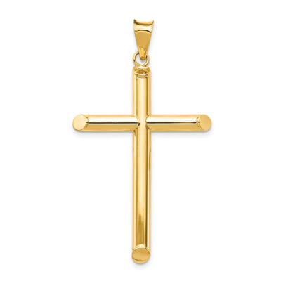 14k Yellow Gold Polished 3-D Tube Cross Pendant at $ 170.12 only from Jewelryshopping.com