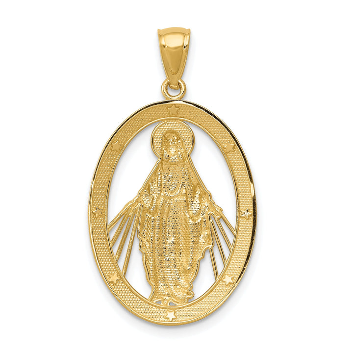 14k Two Tone Gold Miraculous Medal Pendant