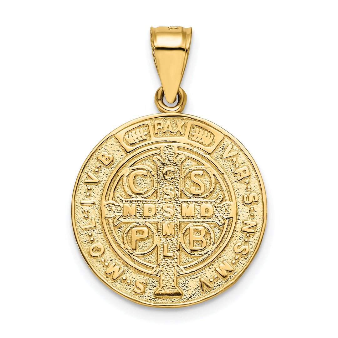 14k Yellow Gold San Benito Round Medal Pendant