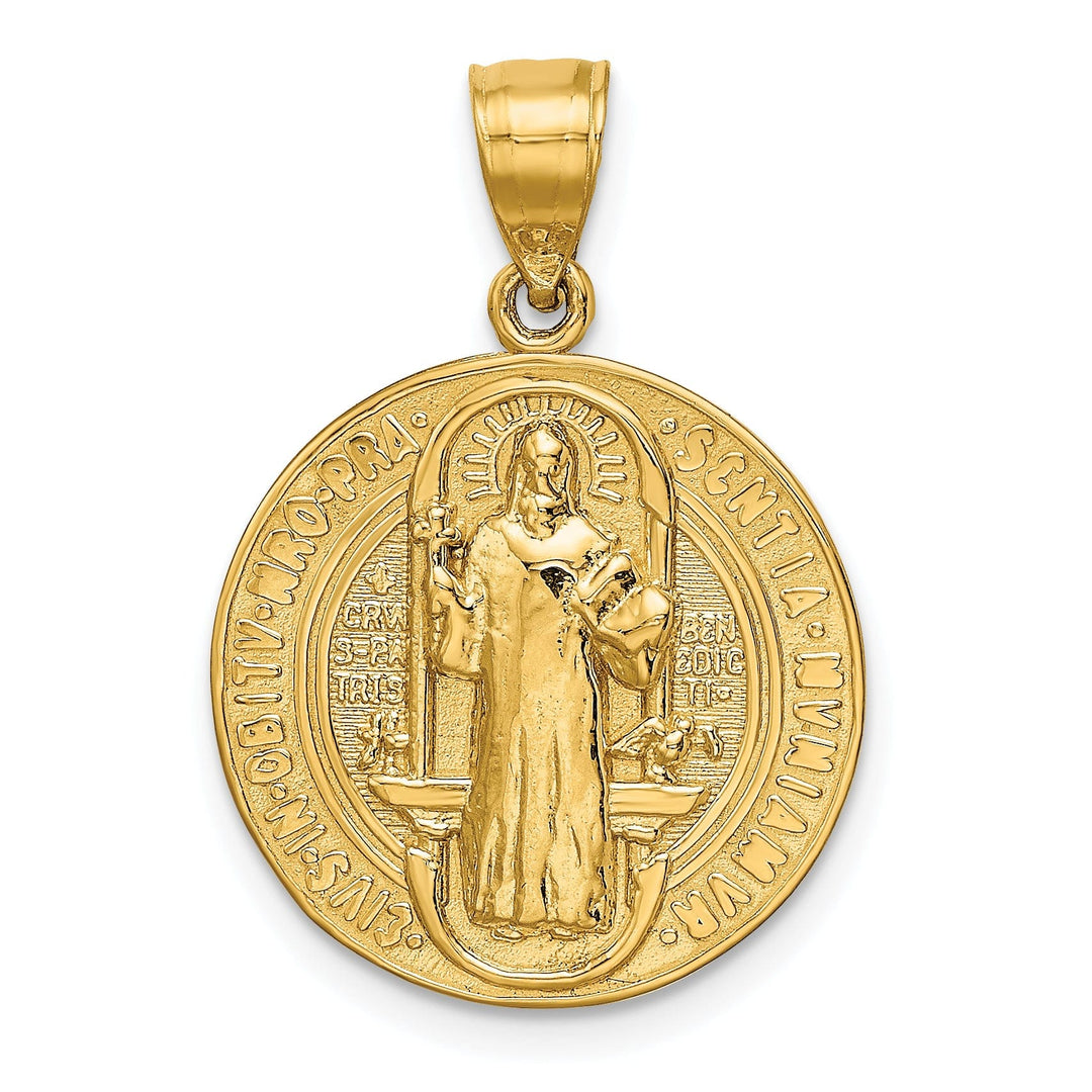 14k Yellow Gold San Benito Round Medal Pendant