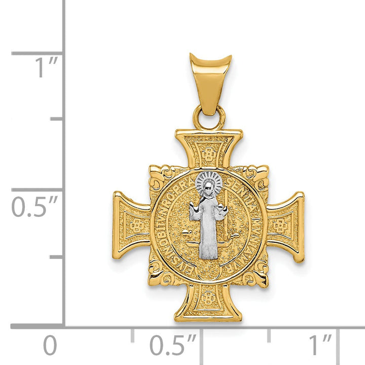 14k Yellow Gold Saint Benedict Medal Pendant