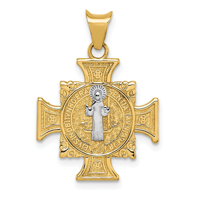 14k Yellow Gold Saint Benedict Medal Pendant at $ 156.15 only from Jewelryshopping.com