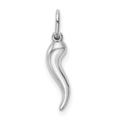 14k White Gold Casted Hollow Polished Finish 3-Dimensional Italian Horn Charm Pendant at $ 23.92 only from Jewelryshopping.com
