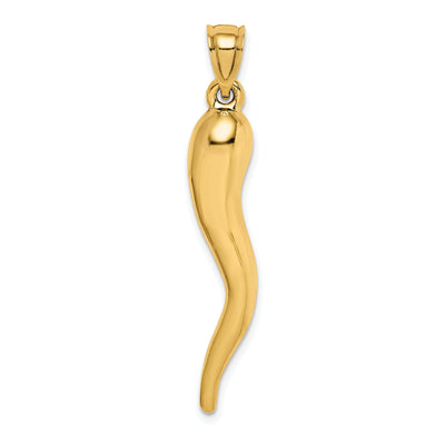 14k Yellow Gold Casted Hollow Polished Finish 3-Dimensional Men's Italian Horn Charm Pendant at $ 113.61 only from Jewelryshopping.com
