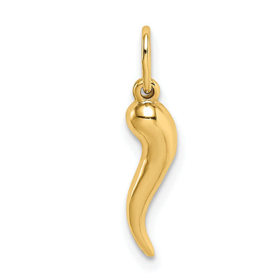 14k Yellow Gold Hollow Polished Finish Casted 3-Dimensional Italian Horn Charm Pendant at $ 23.72 only from Jewelryshopping.com