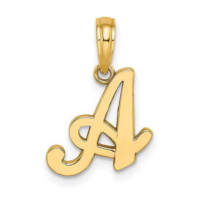 14K Yellow Gold Fancy Script Design Letter A Initial Charm Pendant at $ 98.07 only from Jewelryshopping.com