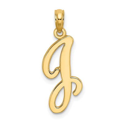 14K Yellow Gold Fancy Script Design Letter J Initial Charm Pendant at $ 108.09 only from Jewelryshopping.com