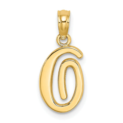 14K Yellow Gold Fancy Script Design Letter O Initial Charm Pendant at $ 89.06 only from Jewelryshopping.com