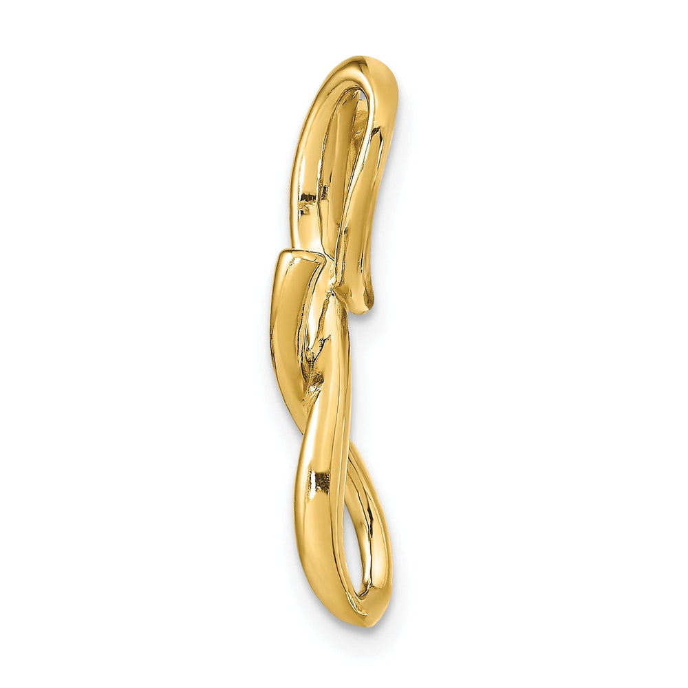 14k Yellow Gold Script Design Large Letter G Initial Slide Pendant