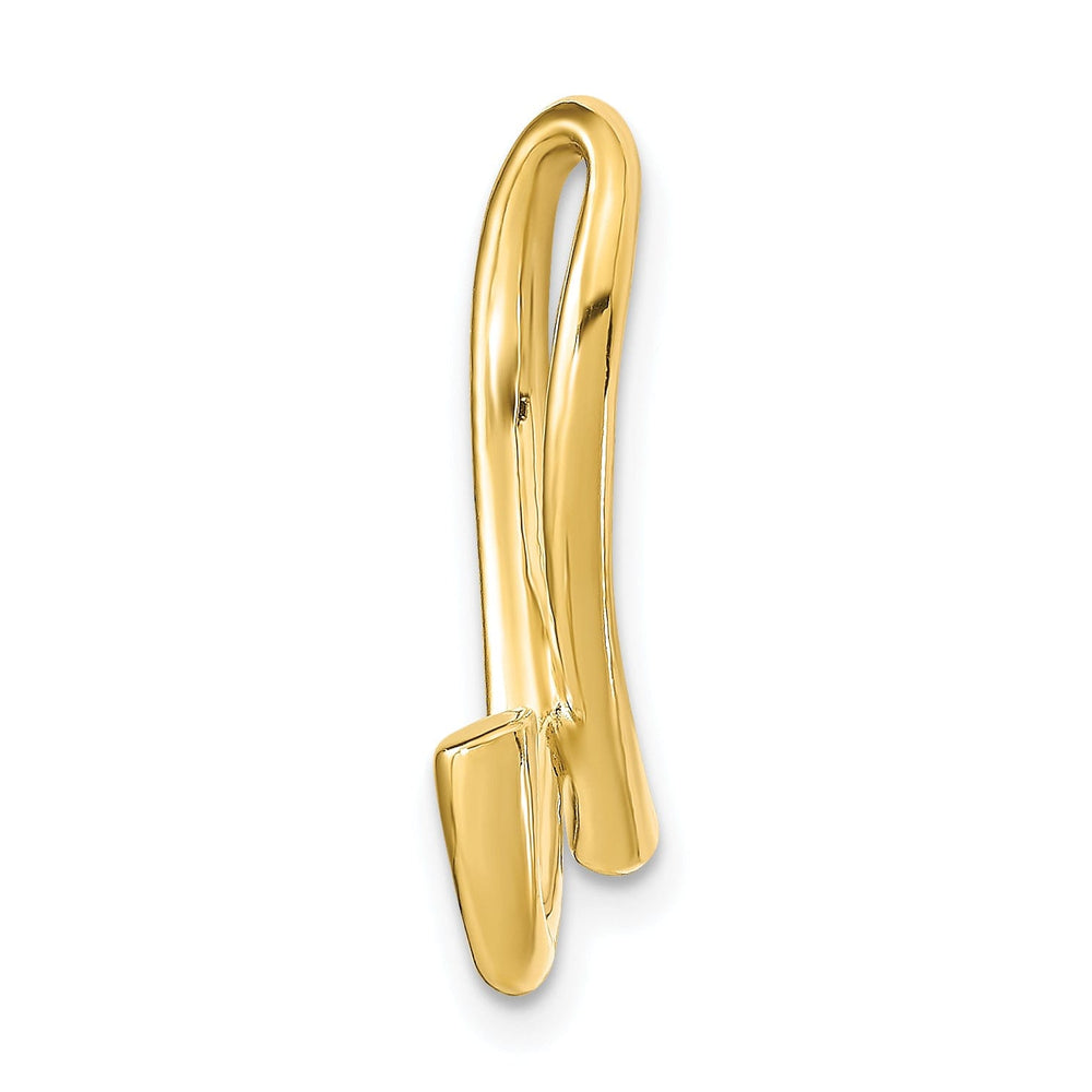 14k Yellow Gold Script Design Large Letter L Initial Slide Pendant