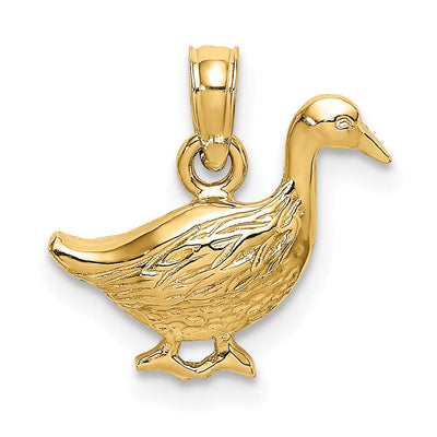 14K Yellow Gold Open Back Polished Textured Finish Goose Bird Charm Pendant at $ 85.34 only from Jewelryshopping.com