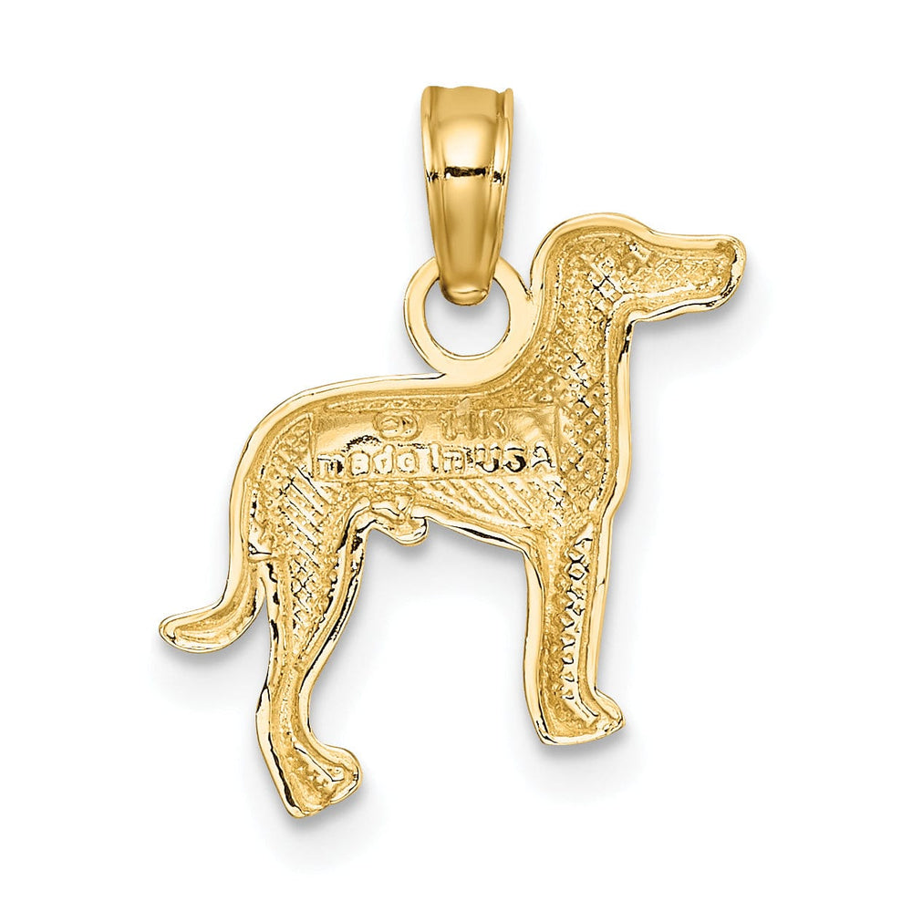 14k Yellow Gold Open Back Polished Finish Greyhound Dog Charm Pendant