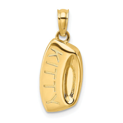 14K Yellow Gold Polished Finish KITTY Cat Bowl Charm Pendant at $ 99.23 only from Jewelryshopping.com