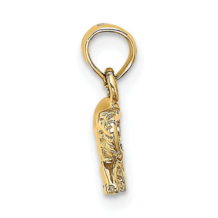 14K Yellow Gold Polished Finish Small Elephant Charm Pendant