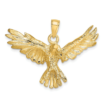 14K Yellow Gold Texture Polished Finish Eagle Flying Charm Pendant at $ 458.71 only from Jewelryshopping.com