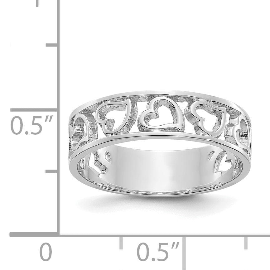 14k White Gold Heart Ring