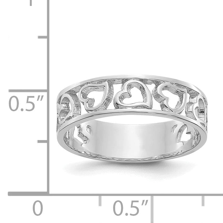 14k White Gold Heart Ring