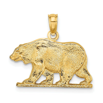 14K Yellow Gold Polished Textured Finish Bear Charm Pendant at $ 196.86 only from Jewelryshopping.com