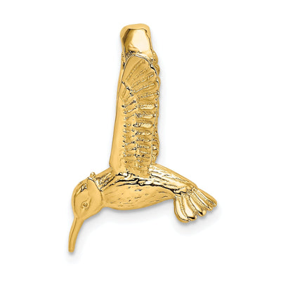 14K Yellow Gold Textured Polished Finish 3-Dimensional Flying Hummingbird Charm Pendant at $ 191.45 only from Jewelryshopping.com