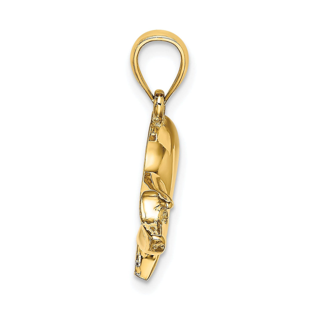 14K Yellow Gold Polished Finish Pig Charm Pendant