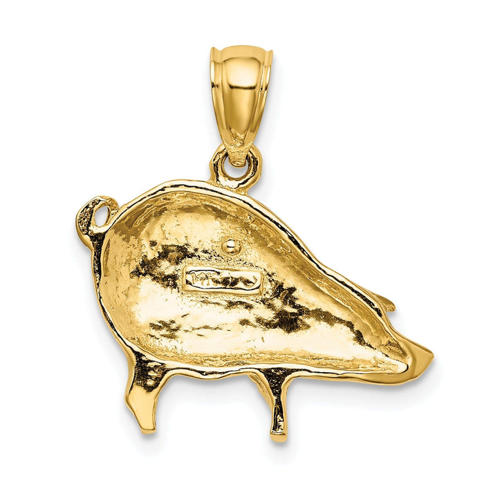 14K Yellow Gold Polished Finish Pig Charm Pendant