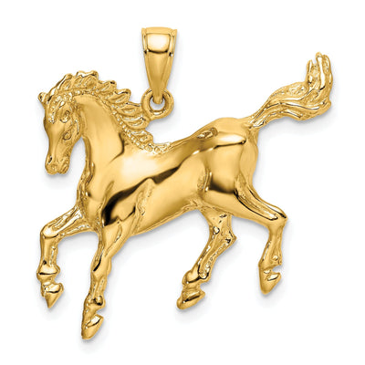 14K Yellow Gold Open Back Solid Polished Finish Horse Charm Pendant at $ 512.7 only from Jewelryshopping.com
