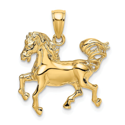 14K Yellow Gold Open Back Polished Finish Horse Charm Pendant at $ 253.81 only from Jewelryshopping.com