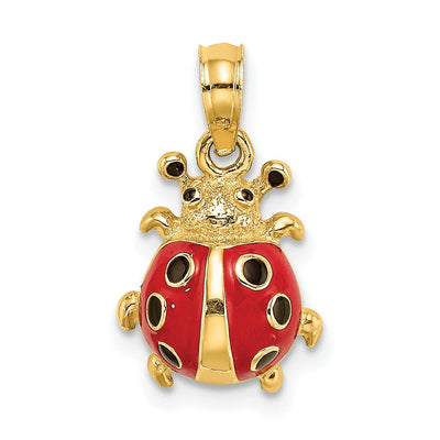 14K Yellow Gold Polished Red Enameled Finish Ladybug Charm Pendant at $ 181.22 only from Jewelryshopping.com
