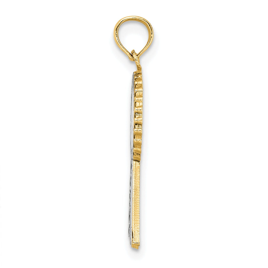 14k Yellow Gold 1st Place Ribbon Charm Pendant