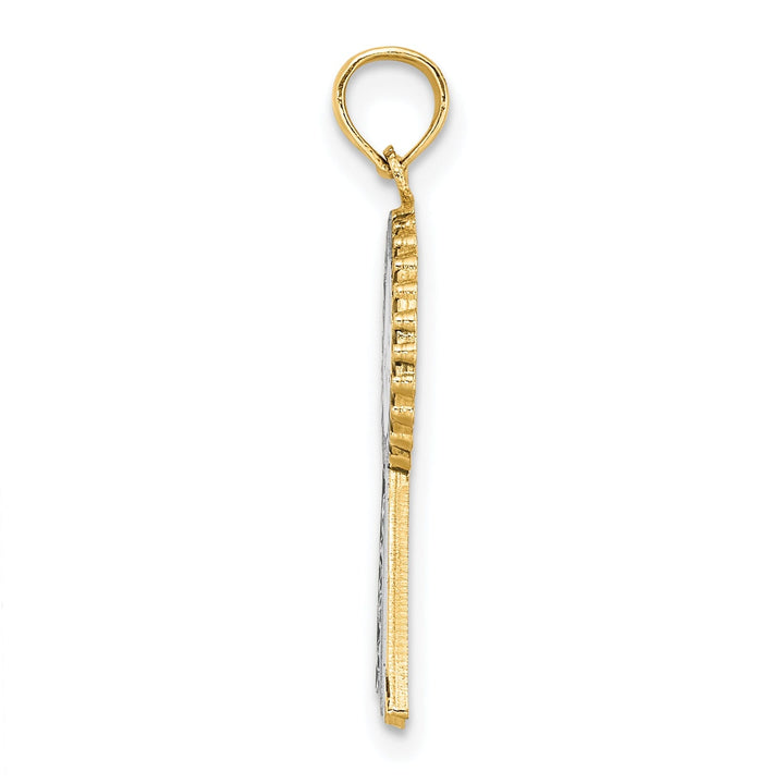 14k Yellow Gold 1st Place Ribbon Charm Pendant