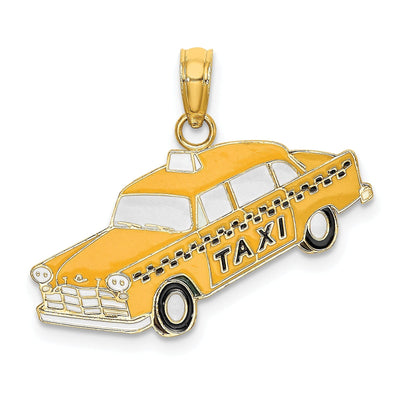 14K Yellow Gold Polished Yellow, Black Enamel Finish New York Taxi Design Charm Pendant at $ 171.93 only from Jewelryshopping.com