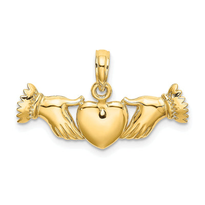 14K Yellow Gold Textured Polished Finish Hands Holding Heart Charm Pendant at $ 99.13 only from Jewelryshopping.com