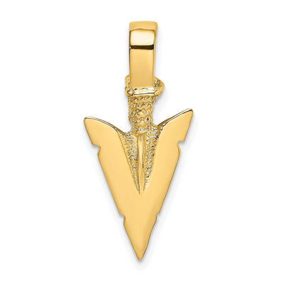 14K Yellow Gold Textured Polished Finish 3-Dimensional Arrowhead Charm Pendant at $ 191.15 only from Jewelryshopping.com