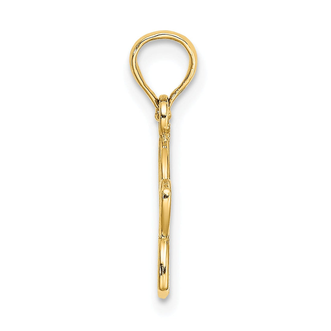 14k Yellow Gold Solid Flat Back Polished Finish Cut Out Flower Charm Pendant