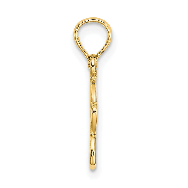 14k Yellow Gold Solid Flat Back Polished Finish Cut Out Flower Charm Pendant