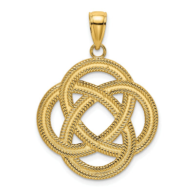 14K Yellow Gold Textured Polished Finish Large Celtic Eternity Knot Circle Charm Pendant at $ 255.32 only from Jewelryshopping.com