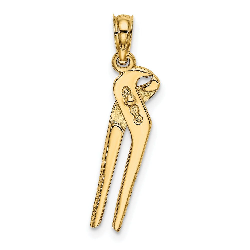 14K Yellow Gold Polished Finish 3-D Moveable Pliers Charm Pendant