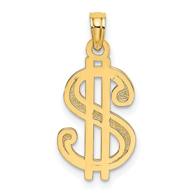 14k Yellow Gold Textured Polished Finish Dollar Sign Charm Pendant at $ 109.07 only from Jewelryshopping.com