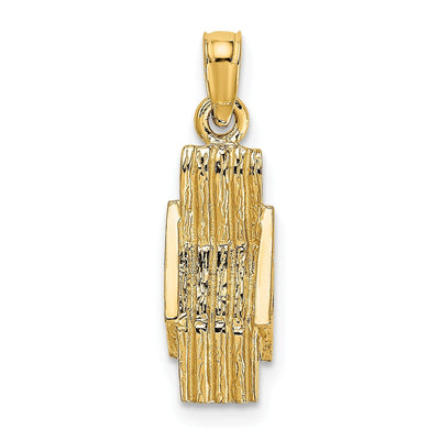 14K Yellow Gold Polished Finish 3-Dimensional Beach Lounge Chair Charm Pendant at $ 97.07 only from Jewelryshopping.com