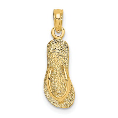 14K Yellow Gold Polished Finish Flat Back 3-Dimensional with Strap Flip-Flop Sandle Charm Pendant at $ 99.08 only from Jewelryshopping.com