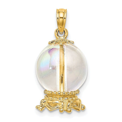 14K Yellow Gold Polished Beaded Finish 3-Dimensional Crystal Ball Charm Pendant at $ 367.34 only from Jewelryshopping.com