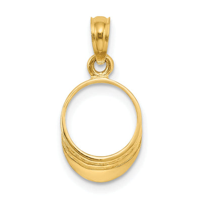 14K Yellow Gold Polished Finish 3-Dimensional Beach Bum Sun Visor Charm Pendant at $ 85.07 only from Jewelryshopping.com